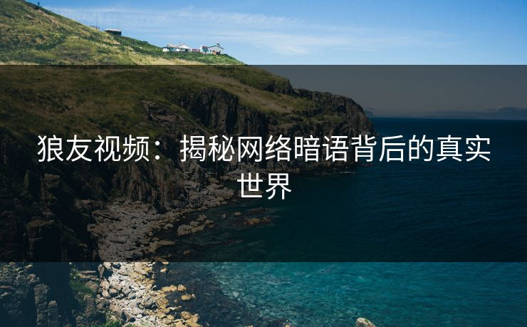 狼友视频：揭秘网络暗语背后的真实世界